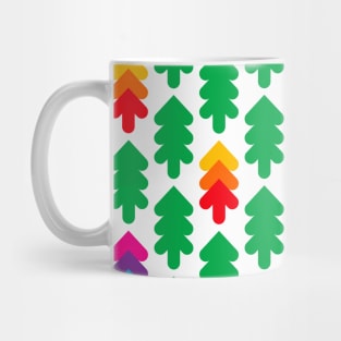 Green and colorful fir trees pattern, version one Mug